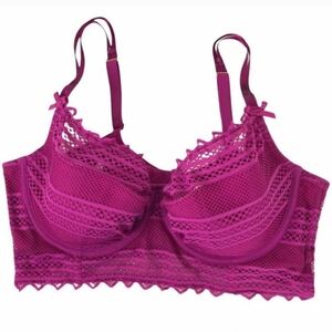 Cacique Rasberry Underwire Balconette Bra - Sz 40DD US